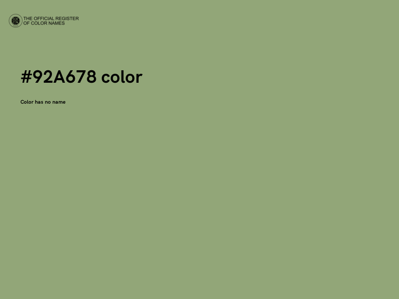 #92A678 color image