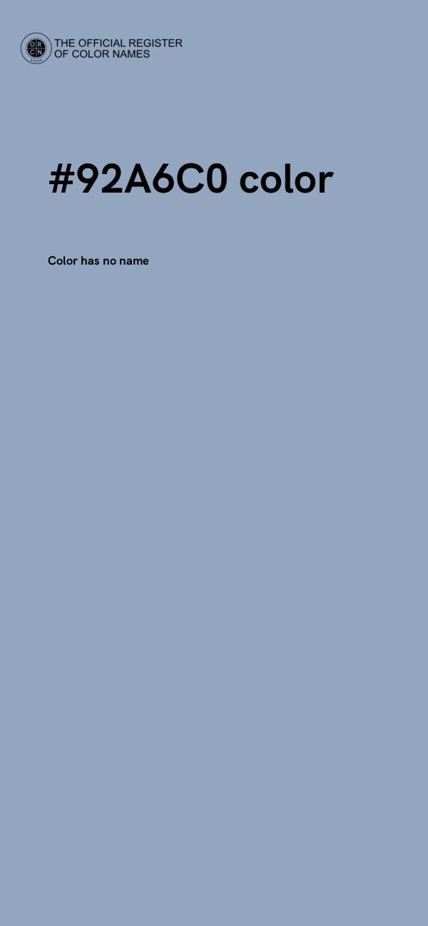 #92A6C0 color image