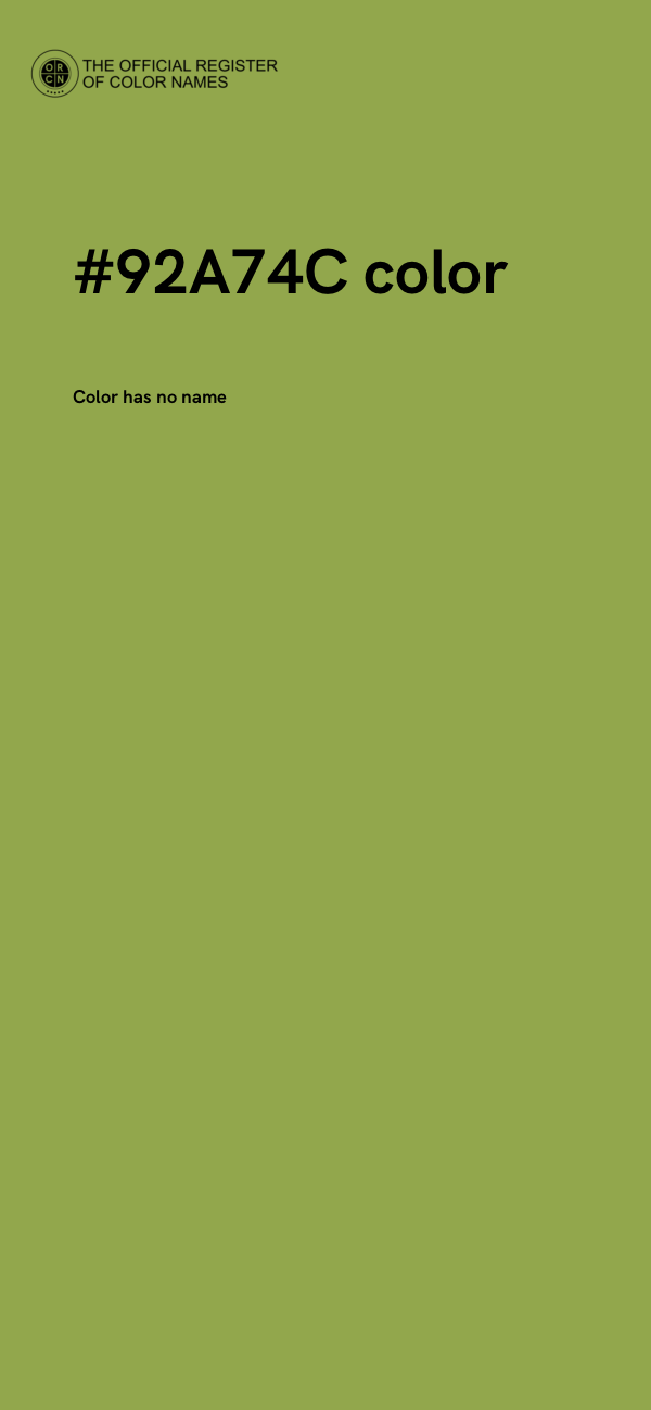 #92A74C color image