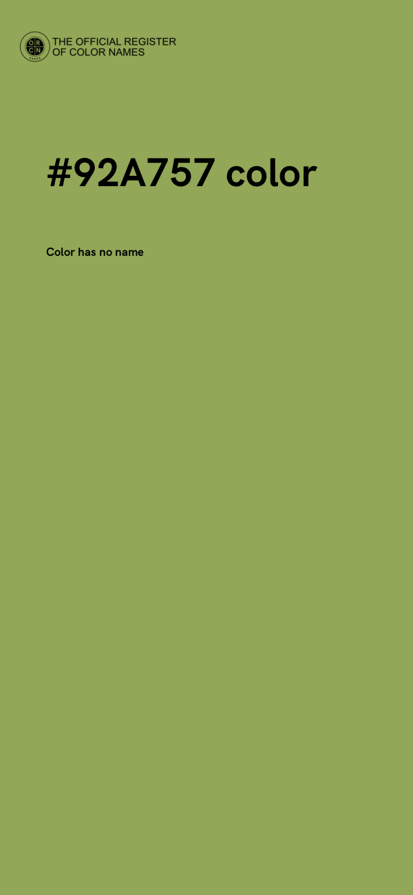 #92A757 color image