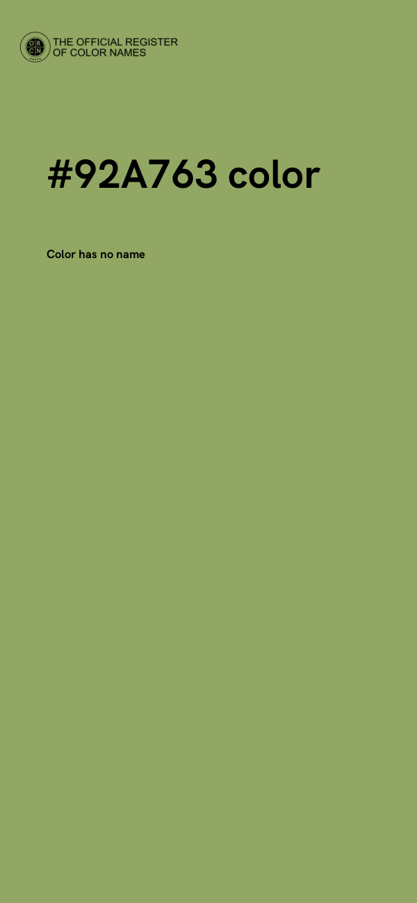 #92A763 color image