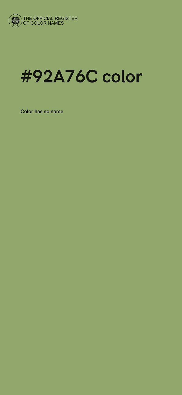 #92A76C color image