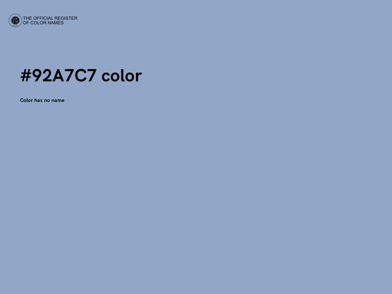 #92A7C7 color image