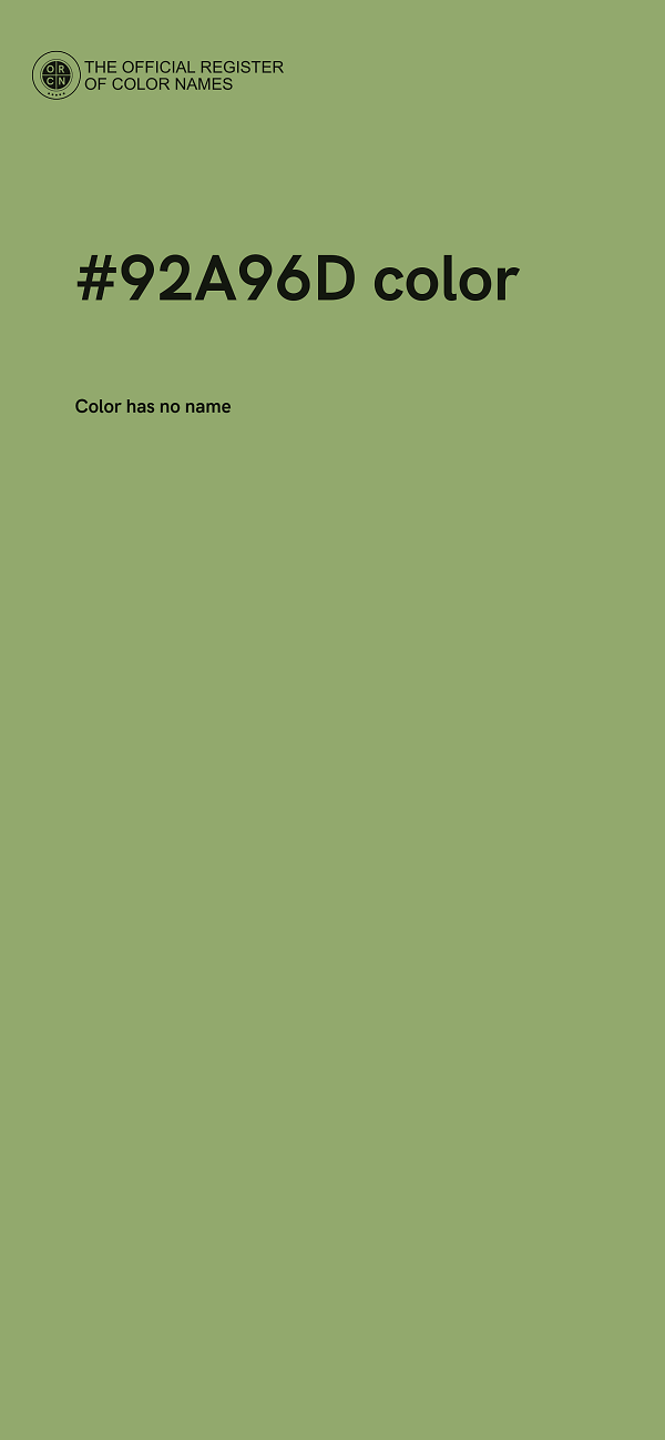 #92A96D color image
