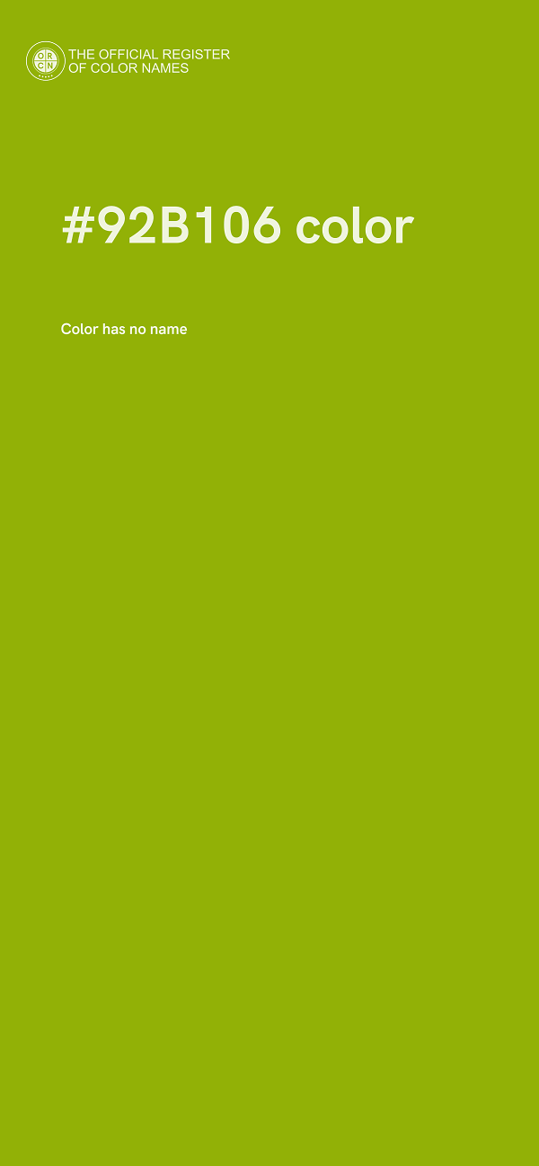 #92B106 color image