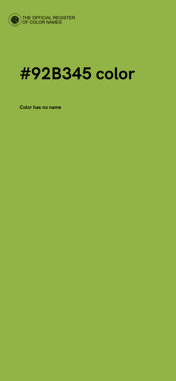 #92B345 color image