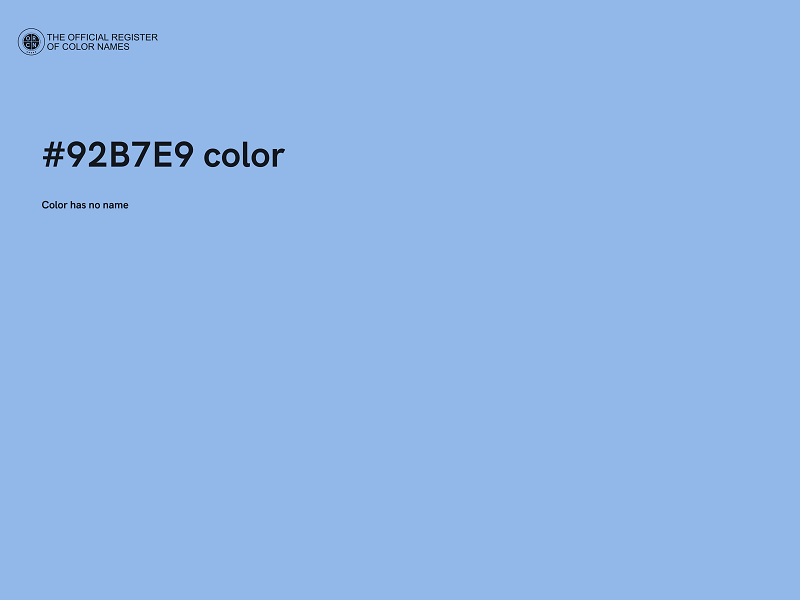 #92B7E9 color image