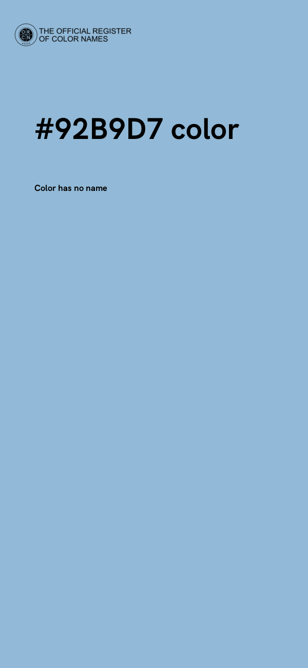 #92B9D7 color image
