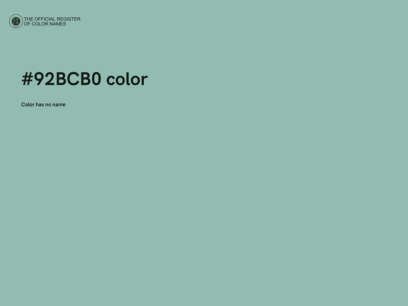 #92BCB0 color image