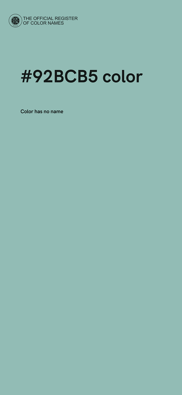 #92BCB5 color image
