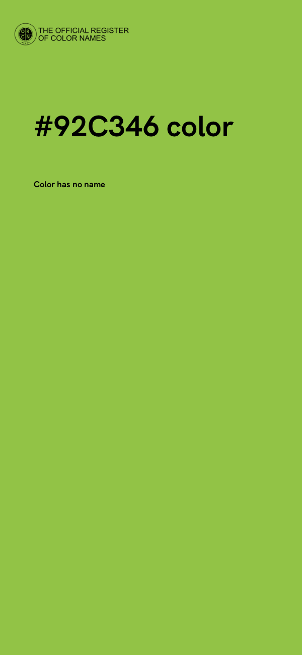 #92C346 color image