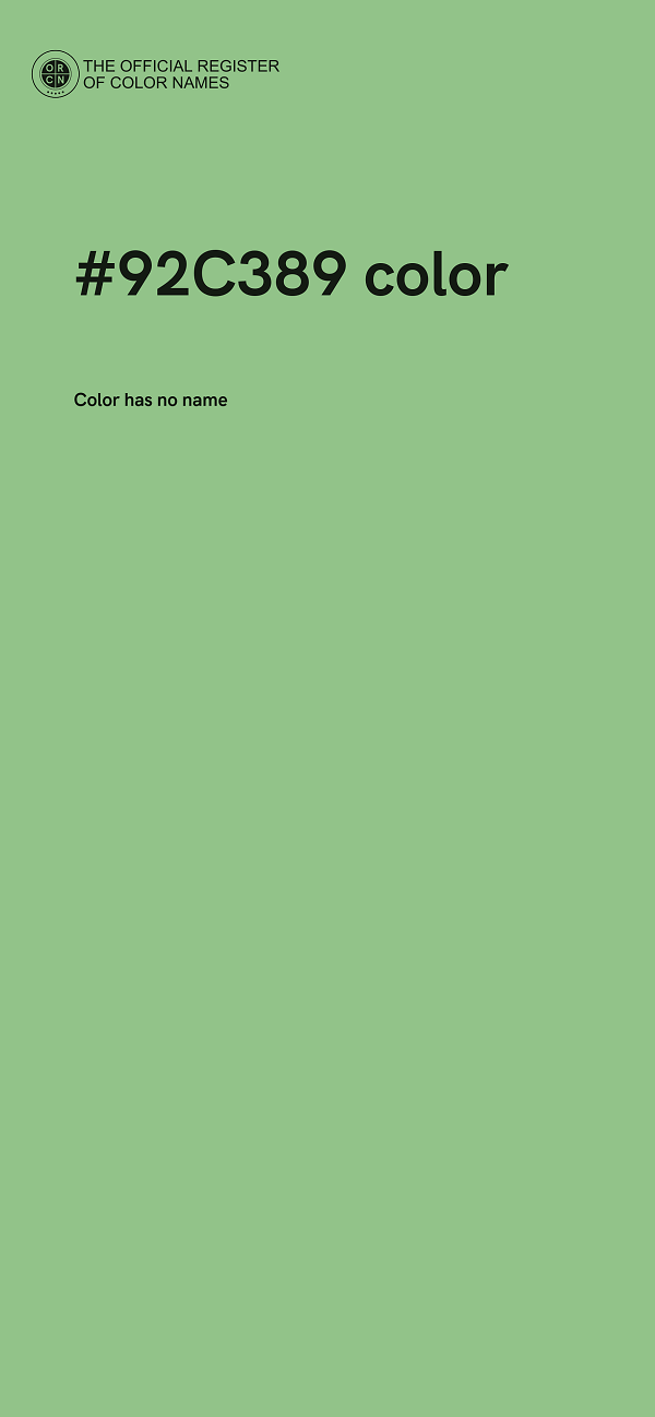 #92C389 color image