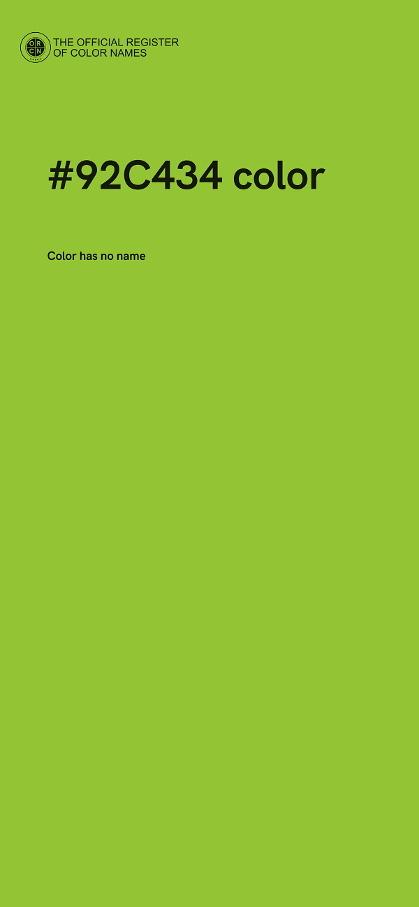 #92C434 color image