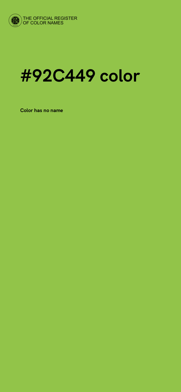 #92C449 color image