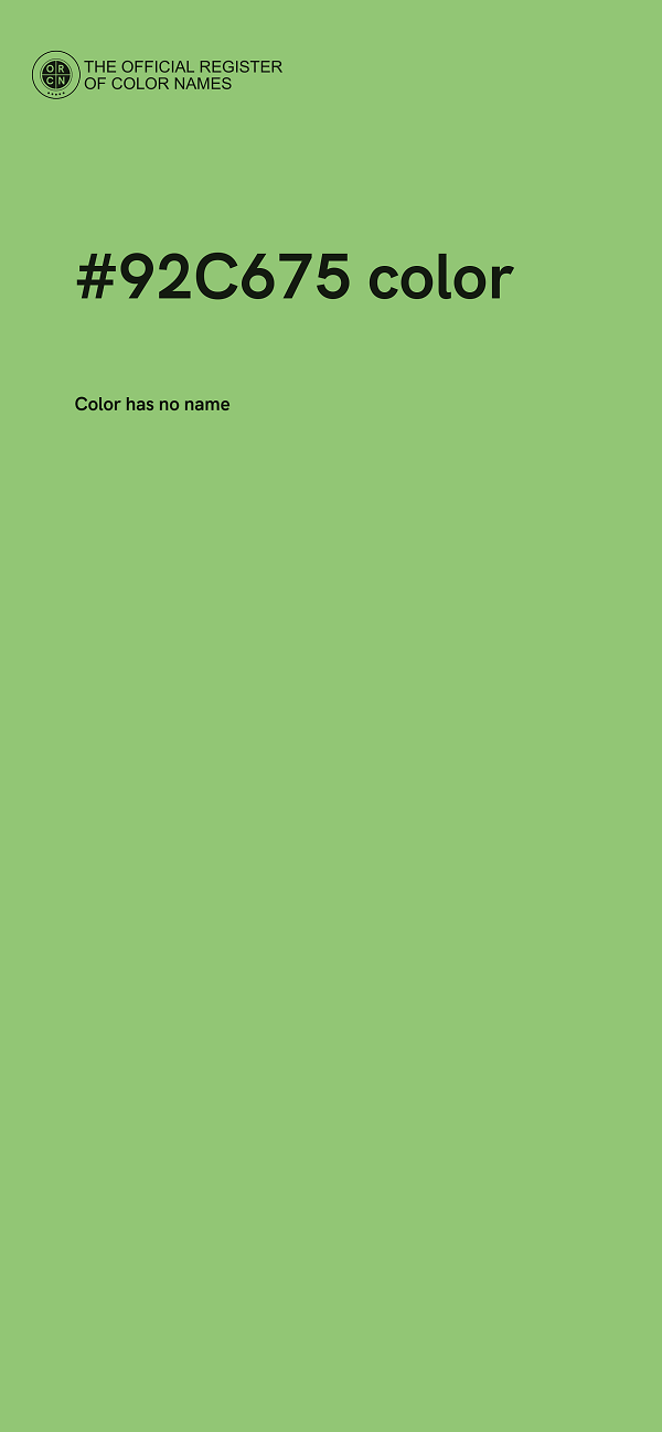 #92C675 color image
