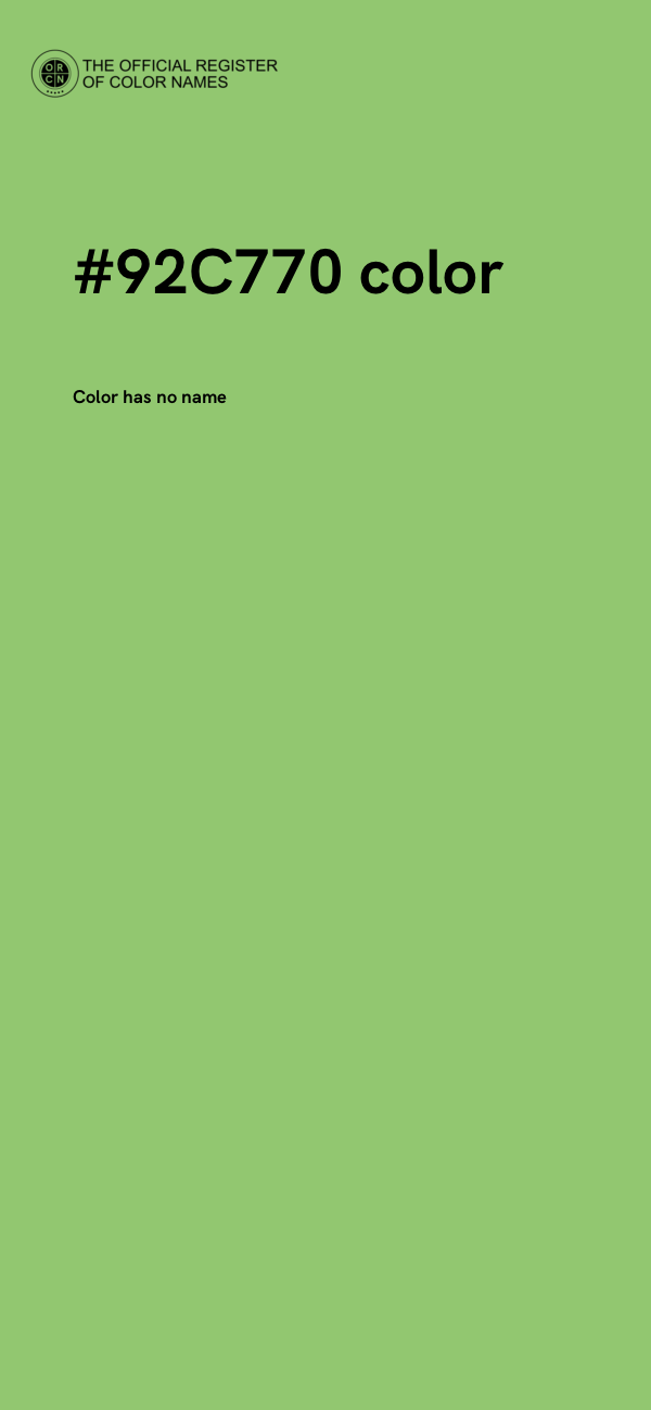 #92C770 color image