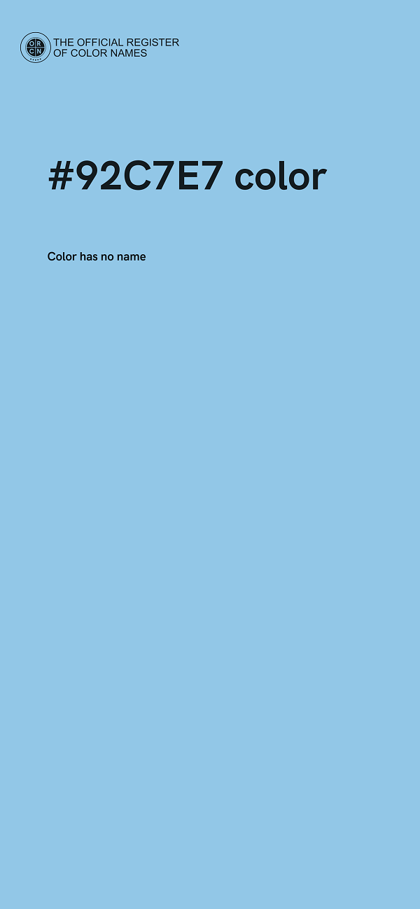 #92C7E7 color image
