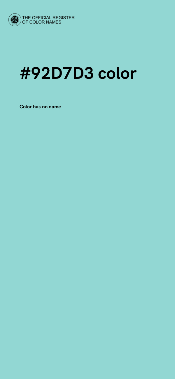 #92D7D3 color image