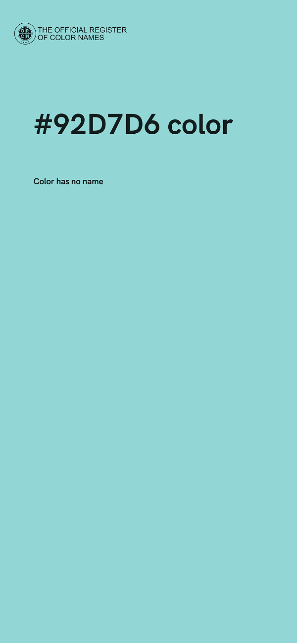 #92D7D6 color image