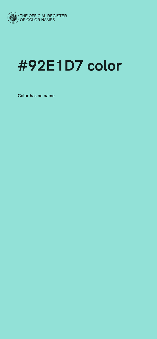 #92E1D7 color image