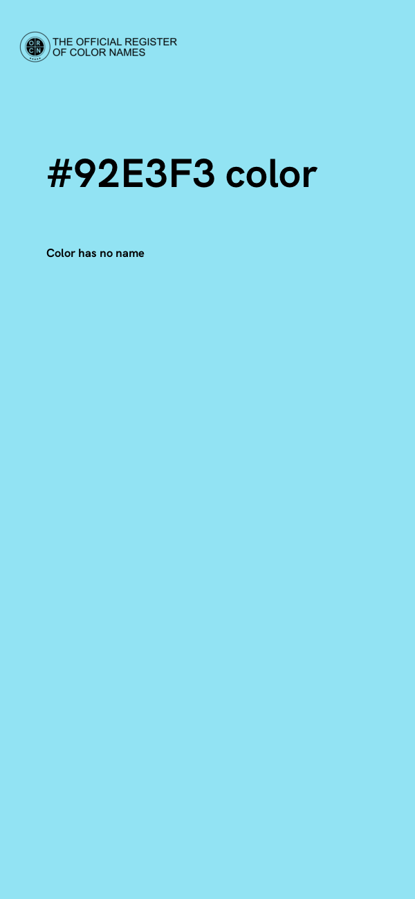 #92E3F3 color image