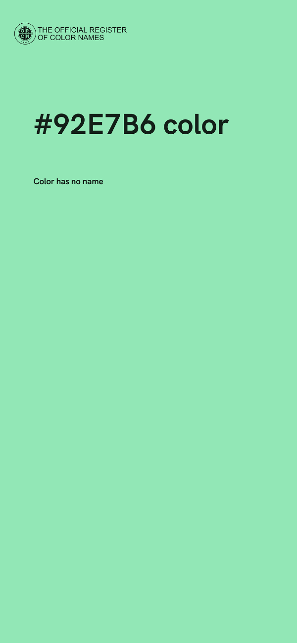 #92E7B6 color image