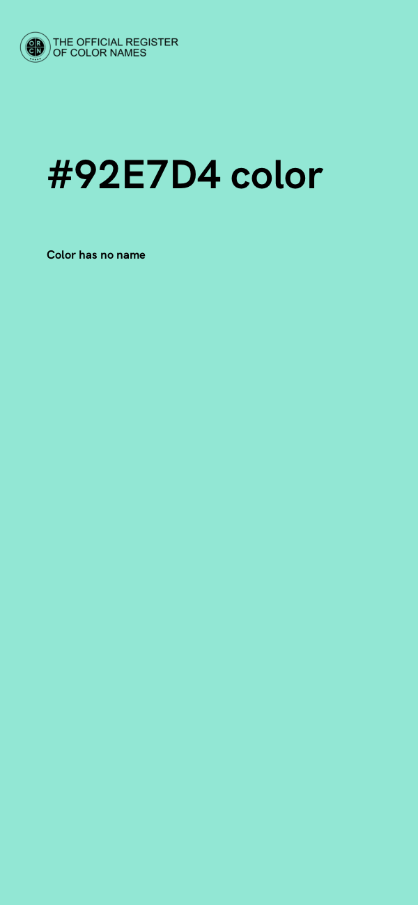 #92E7D4 color image