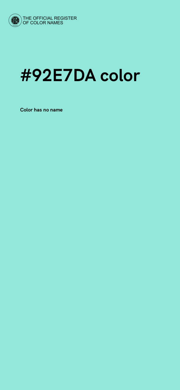 #92E7DA color image