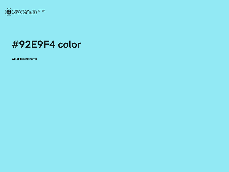 #92E9F4 color image