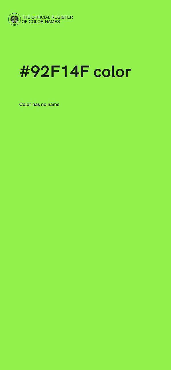 #92F14F color image