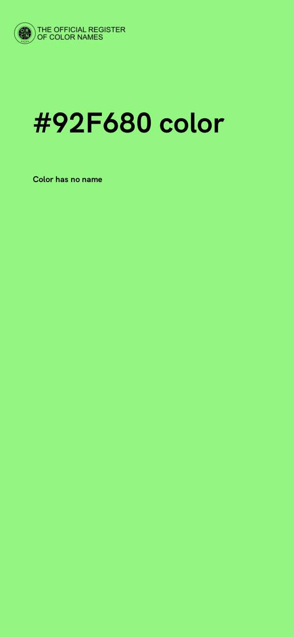 #92F680 color image
