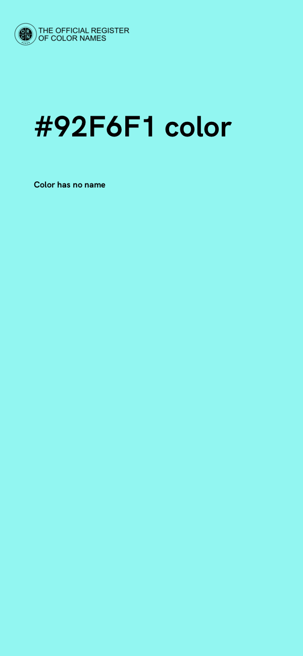 #92F6F1 color image
