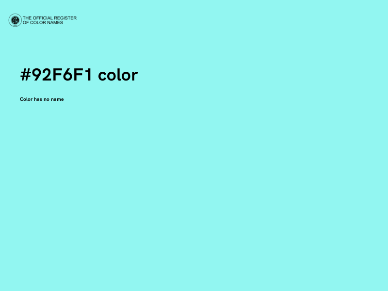 #92F6F1 color image