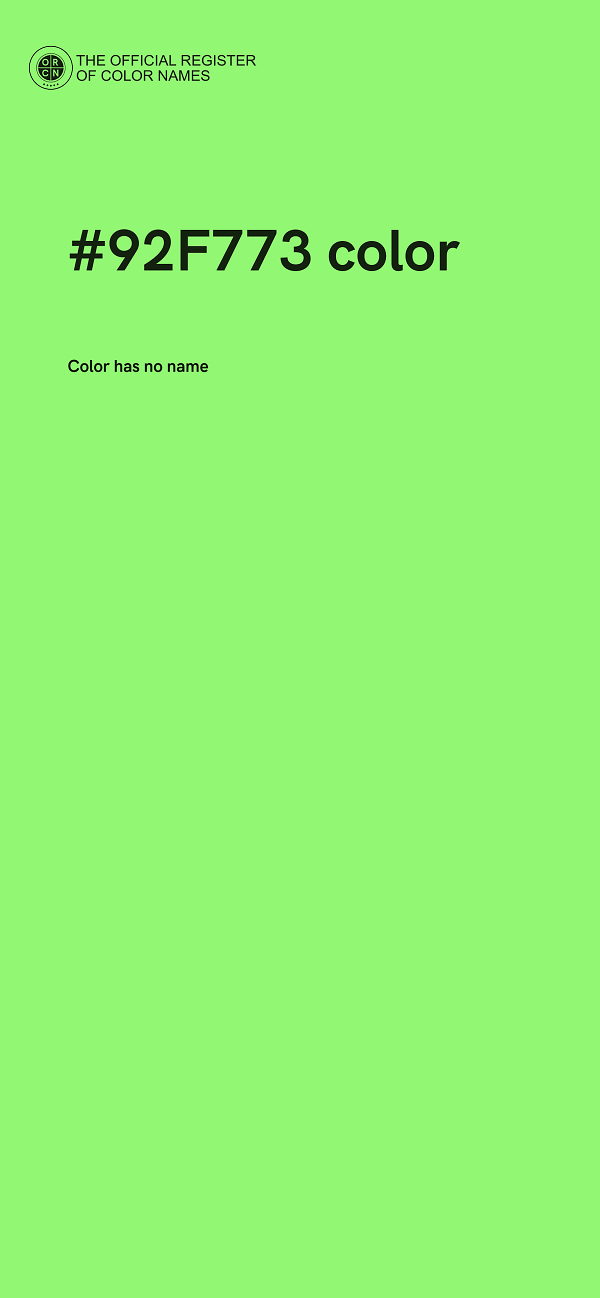 #92F773 color image