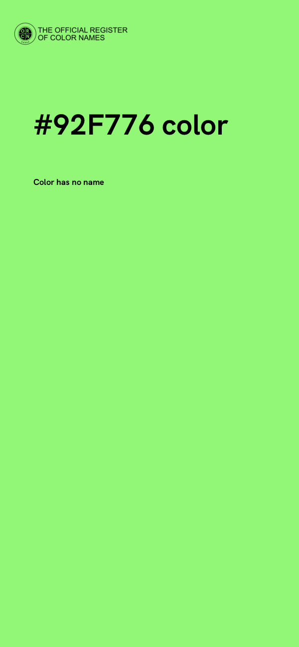 #92F776 color image