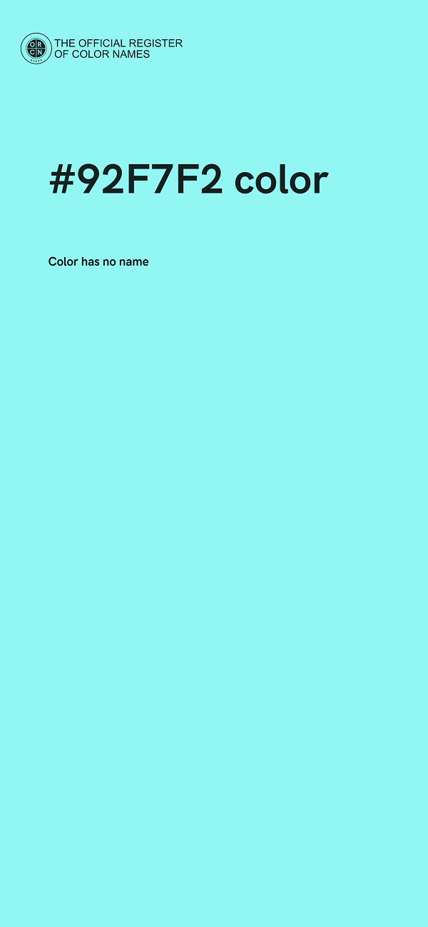 #92F7F2 color image