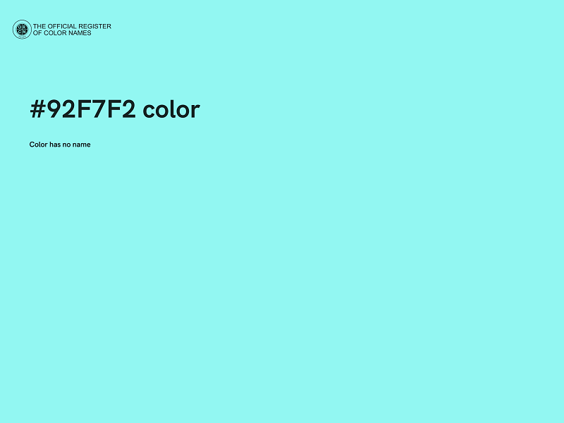 #92F7F2 color image