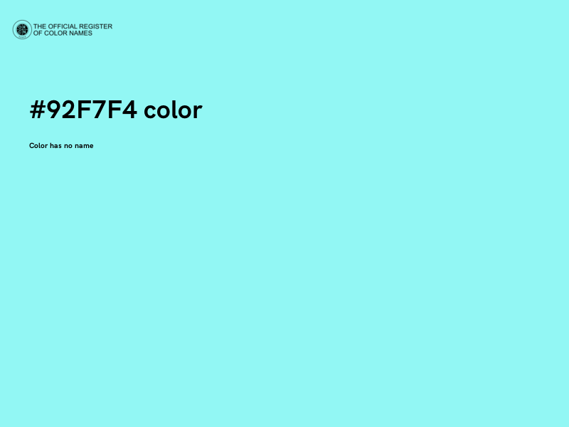#92F7F4 color image