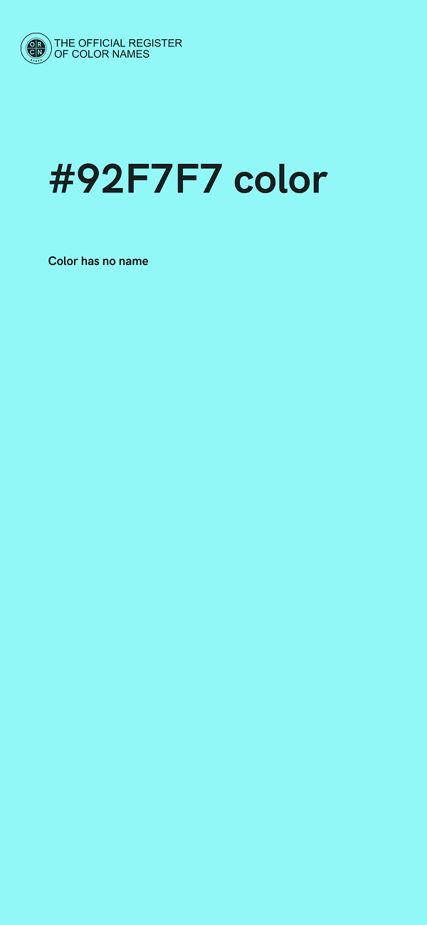 #92F7F7 color image