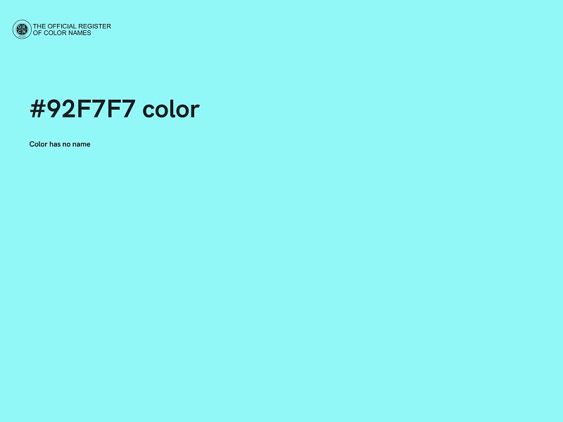 #92F7F7 color image