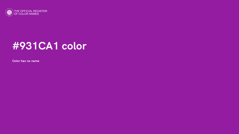 #931CA1 color image