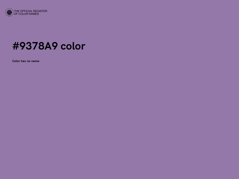 #9378A9 color image