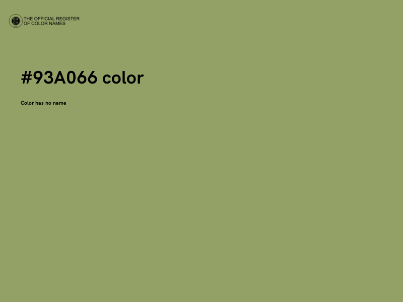 #93A066 color image