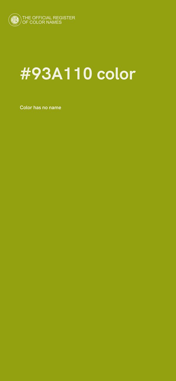 #93A110 color image