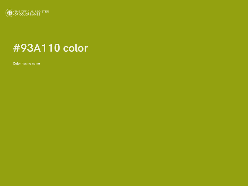 #93A110 color image