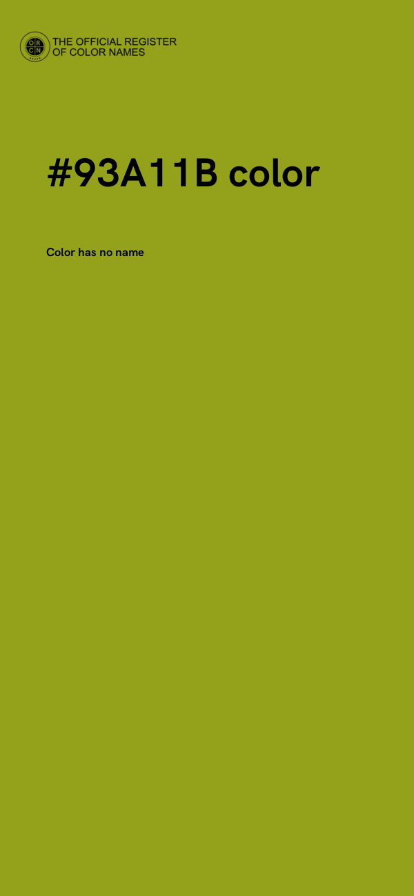 #93A11B color image