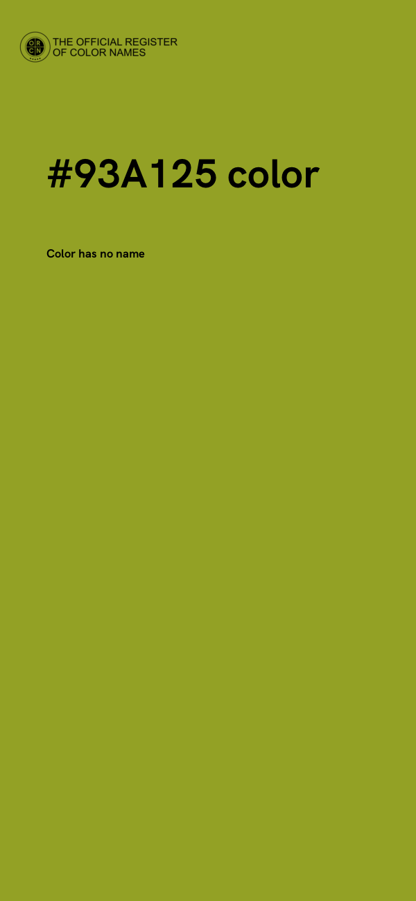 #93A125 color image