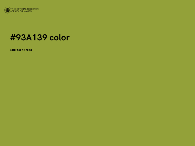 #93A139 color image