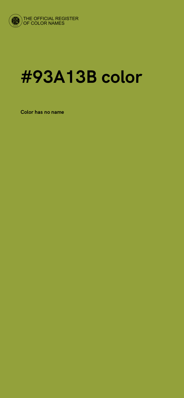 #93A13B color image
