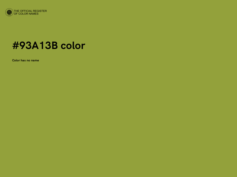 #93A13B color image